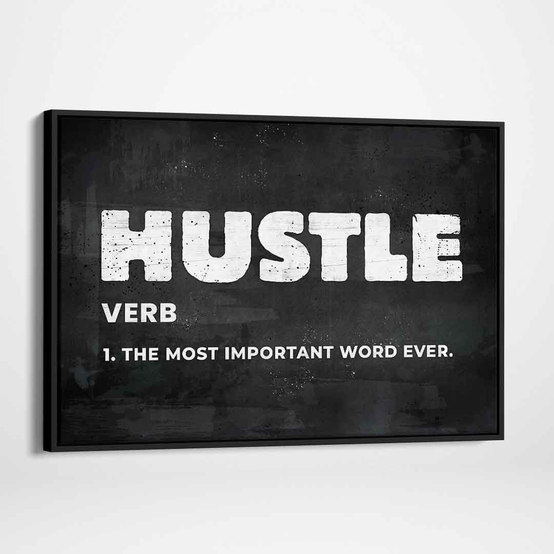 Hustle Motivational Poster Canvas Print Inspirational Office Wall Art-HUSTLE-DEVICI