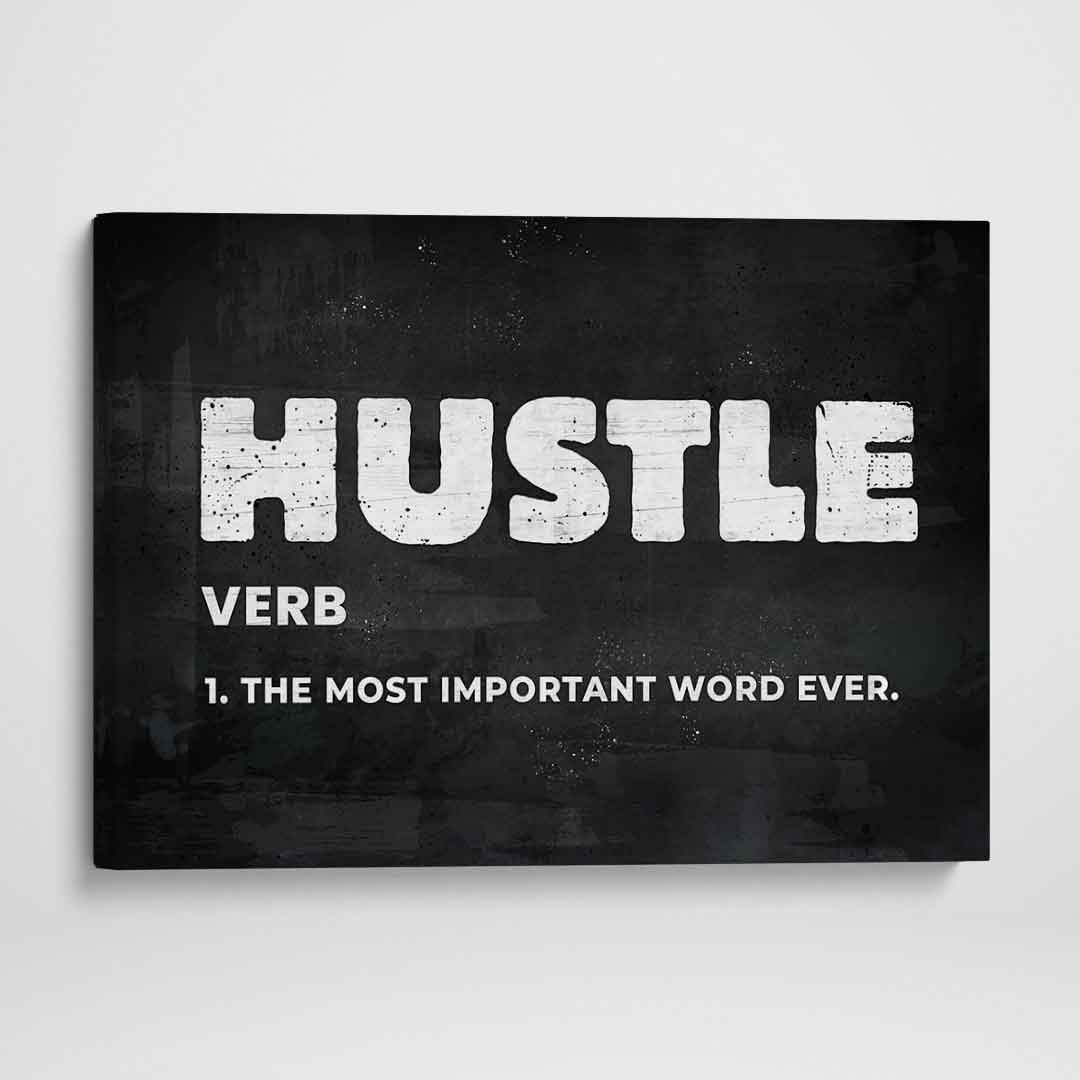 Hustle Motivational Poster Canvas Print Inspirational Office Wall Art-HUSTLE-DEVICI