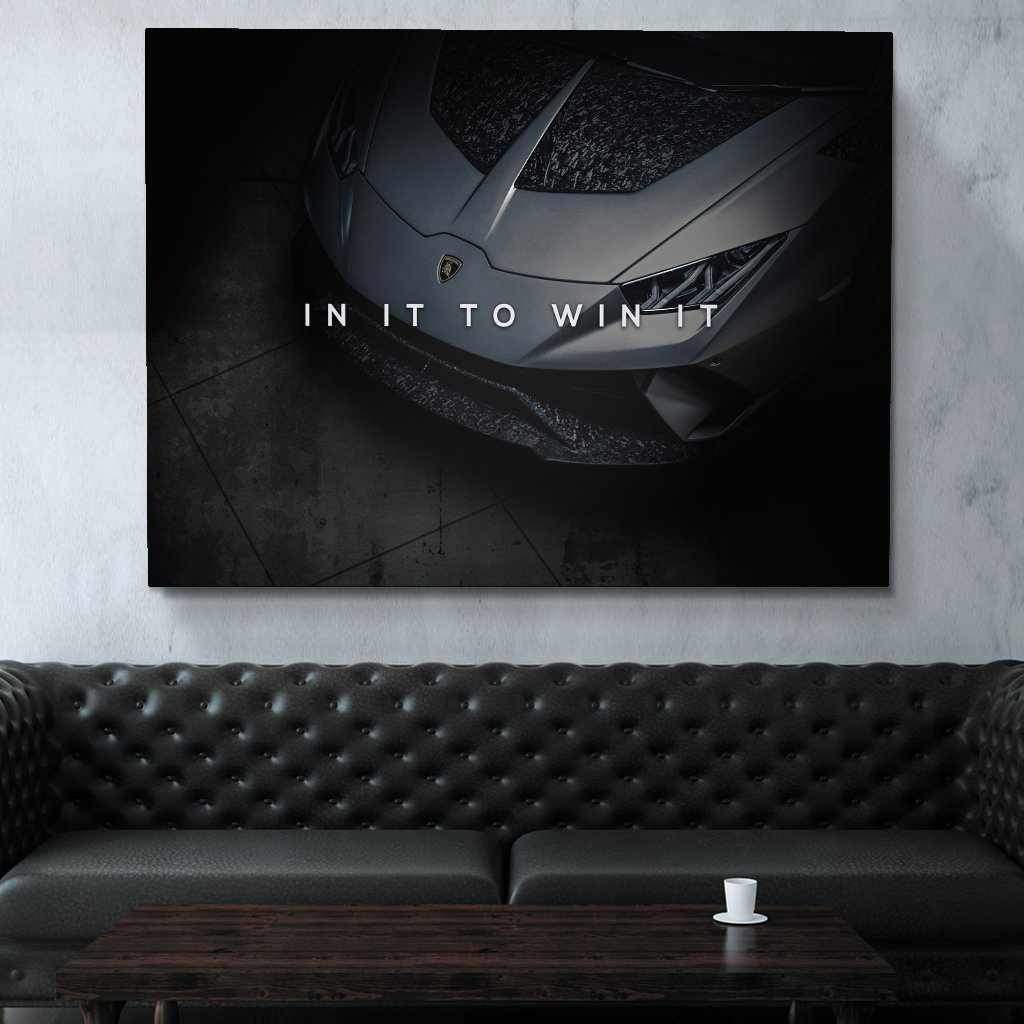 Lamborghini Inspirational Canvas Wall Art Motivational Poster Print-IN IT TO WIN IT-DEVICI