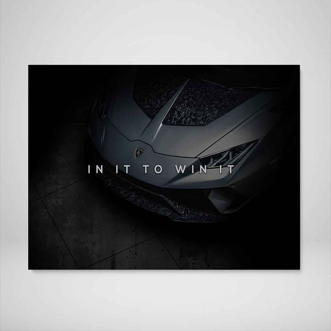 Lamborghini Inspirational Canvas Wall Art Motivational Poster Print-IN IT TO WIN IT-DEVICI