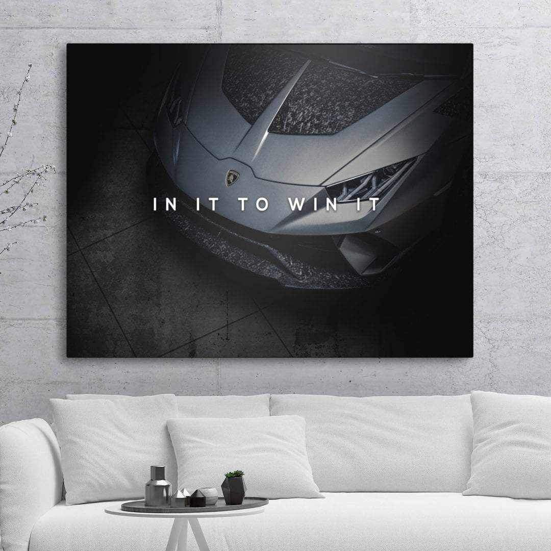 Lamborghini Inspirational Canvas Wall Art Motivational Poster Print-IN IT TO WIN IT-DEVICI