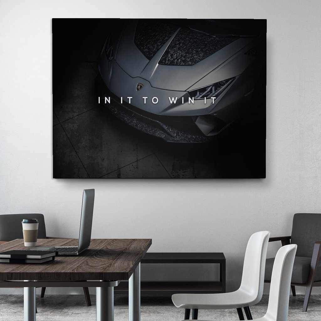 Lamborghini Inspirational Canvas Wall Art Motivational Poster Print-IN IT TO WIN IT-DEVICI