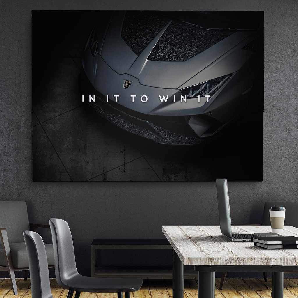 Lamborghini Inspirational Canvas Wall Art Motivational Poster Print-IN IT TO WIN IT-DEVICI