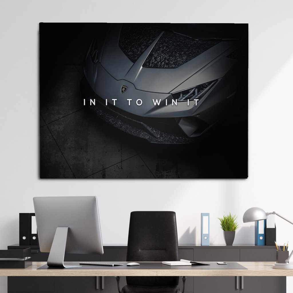 Lamborghini Inspirational Canvas Wall Art Motivational Poster Print-IN IT TO WIN IT-DEVICI