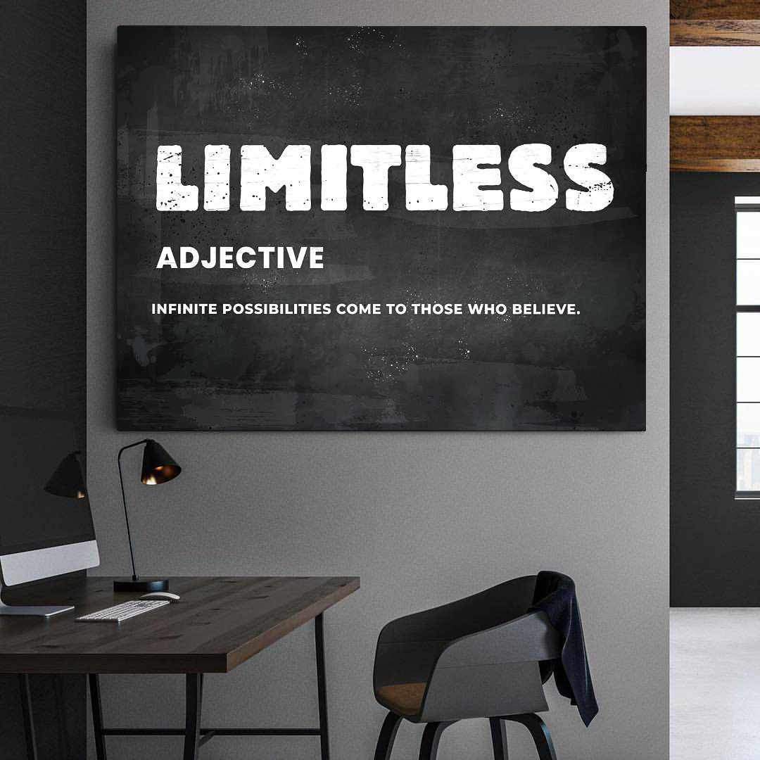 Limitless Inspirational Wall Art Motivational Poster Canvas Print-LIMITLESS-DEVICI