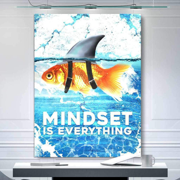 Mindset Is Everything Office Wall Art Motivational Poster Canvas Print ...