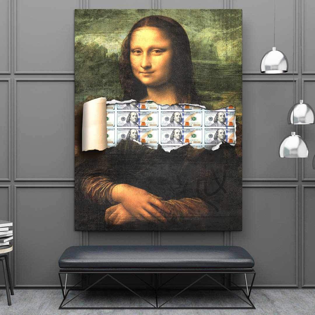 Mona Lisa Money Motivational Poster Canvas Print Modern Wall Art Decor-MONEY LISA-DEVICI