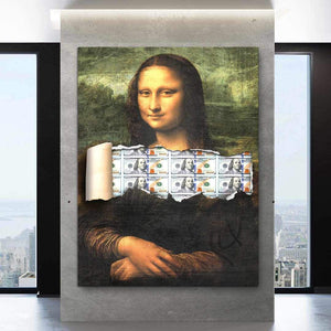 Mona Lisa Money Motivational Poster Canvas Print Modern Wall Art Decor-MONEY LISA-DEVICI