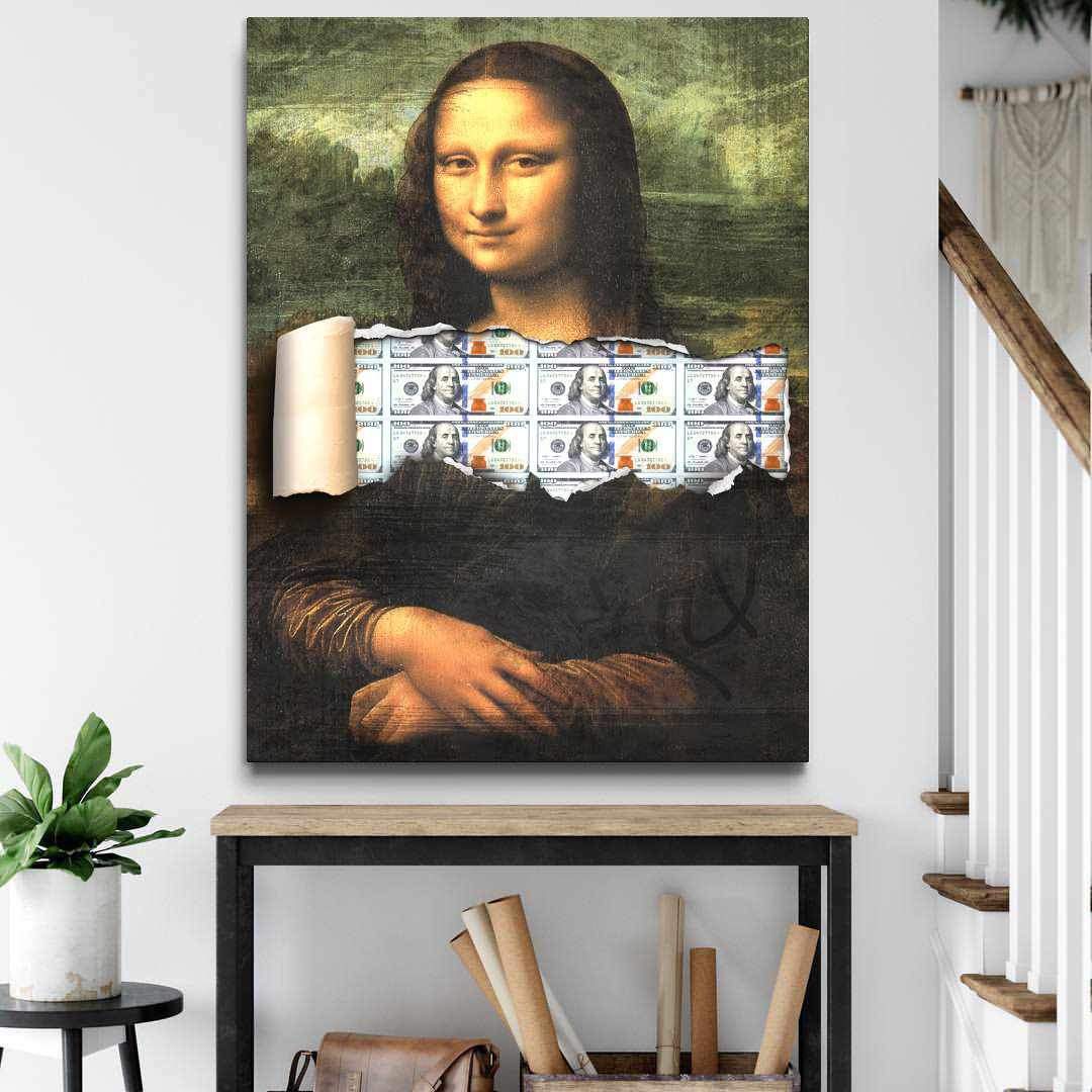 Mona Lisa Money Motivational Poster Canvas Print Modern Wall Art Decor-MONEY LISA-DEVICI