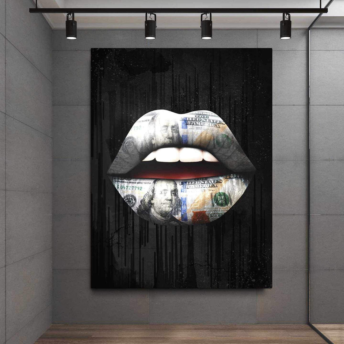 Money Lips Inspirational Modern Wall Art Canvas Poster Print-PROVOCATEUR-DEVICI