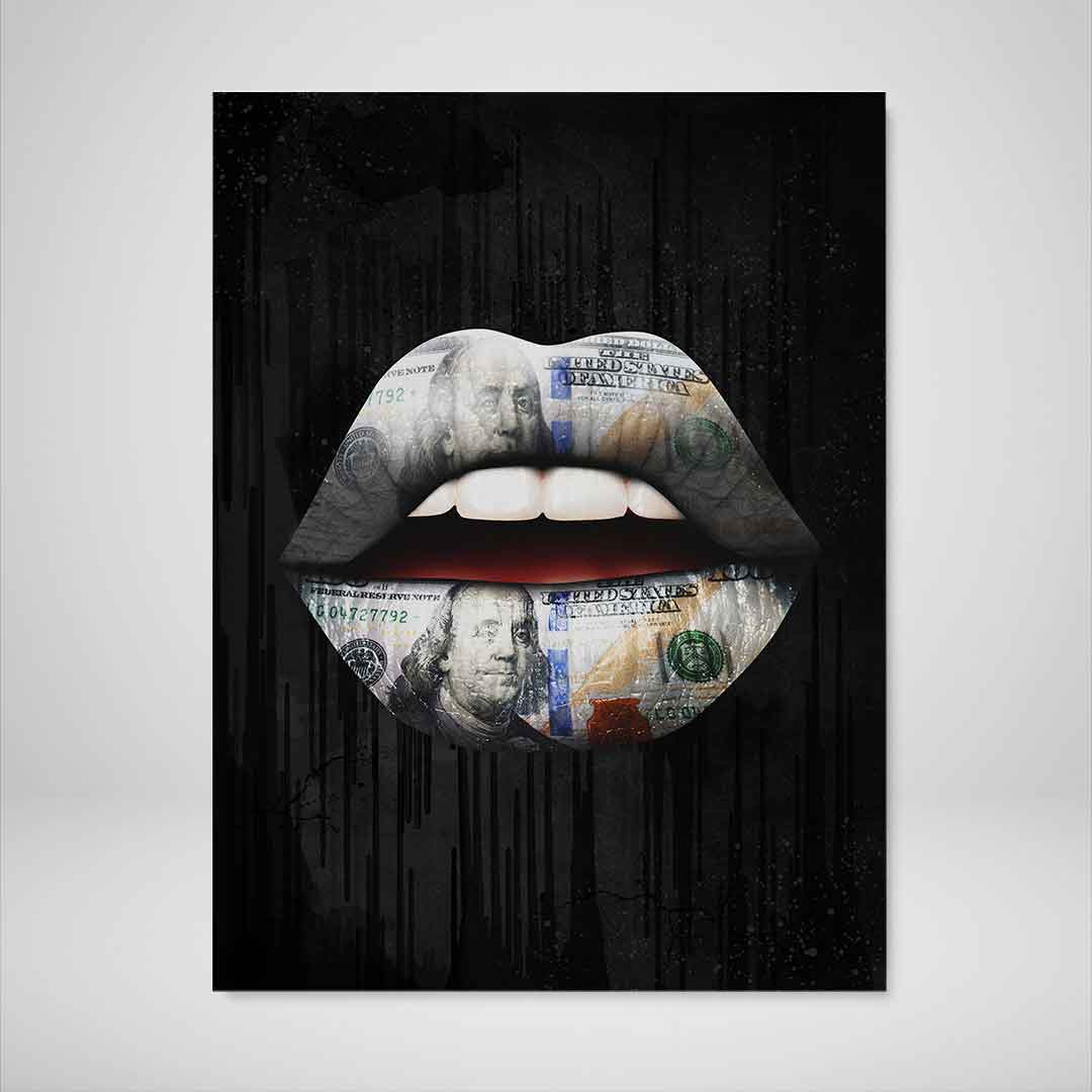 Money Lips Inspirational Modern Wall Art Canvas Poster Print-PROVOCATEUR-DEVICI