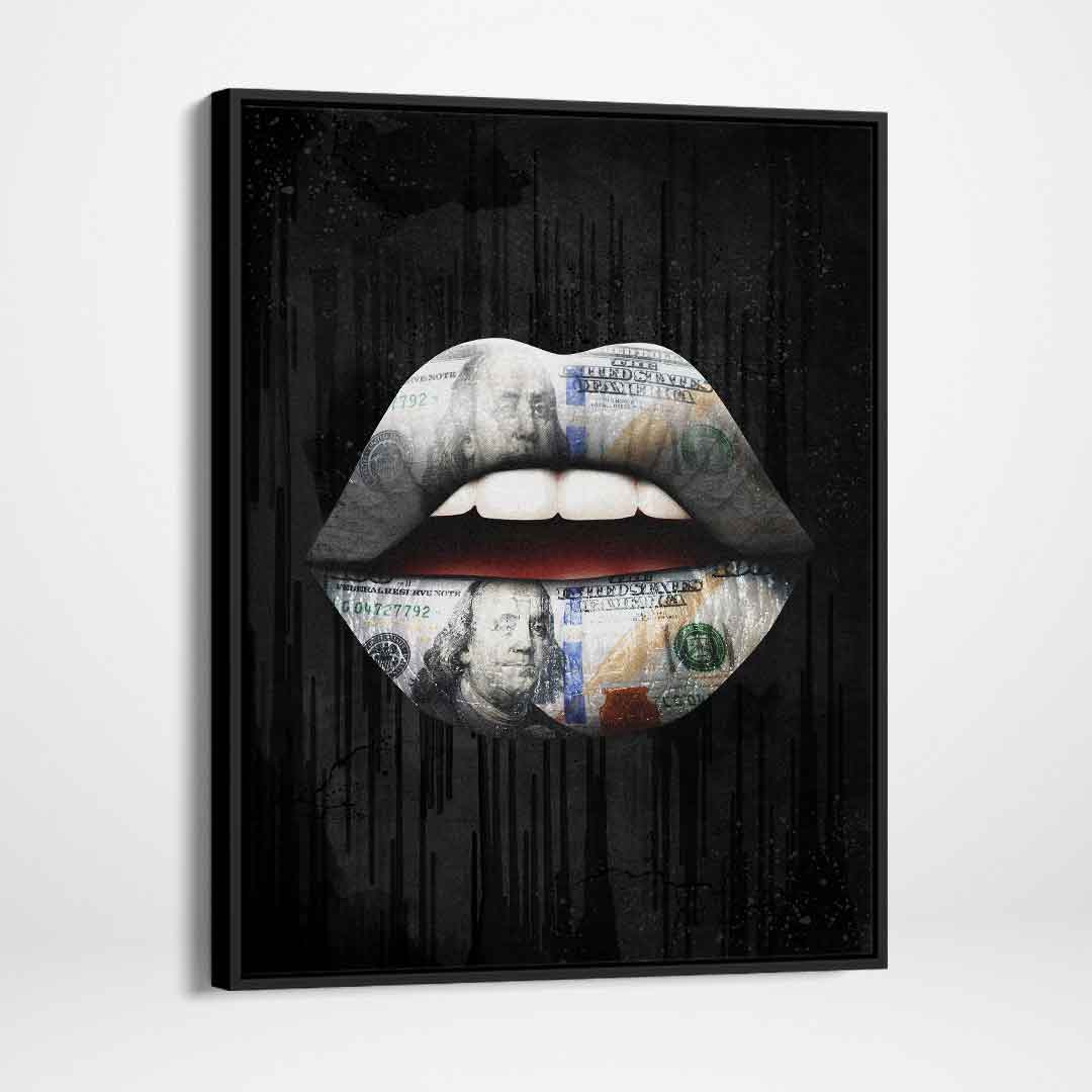 Money Lips Inspirational Modern Wall Art Canvas Poster Print-PROVOCATEUR-DEVICI