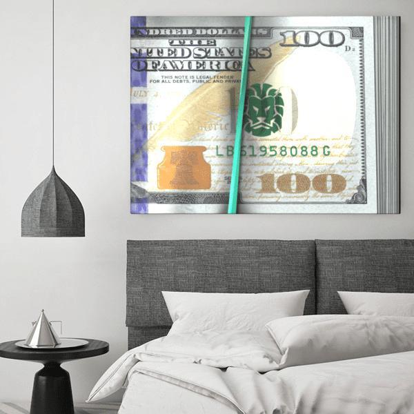 Money Stack Inspirational Modern Wall Art Canvas Poster Print-MONEY STACK-DEVICI