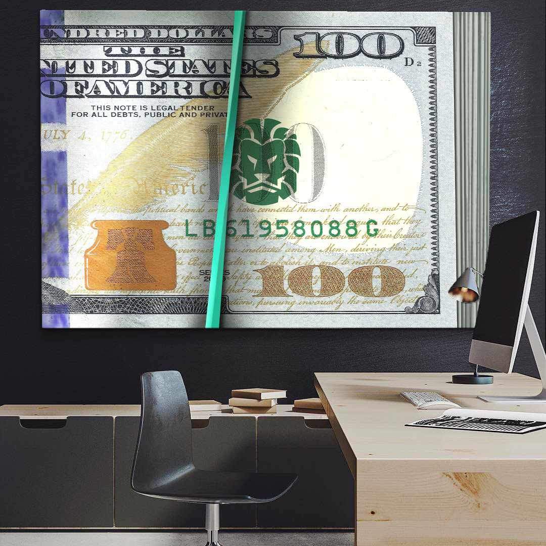 Money Stack Inspirational Modern Wall Art Canvas Poster Print-MONEY STACK-DEVICI