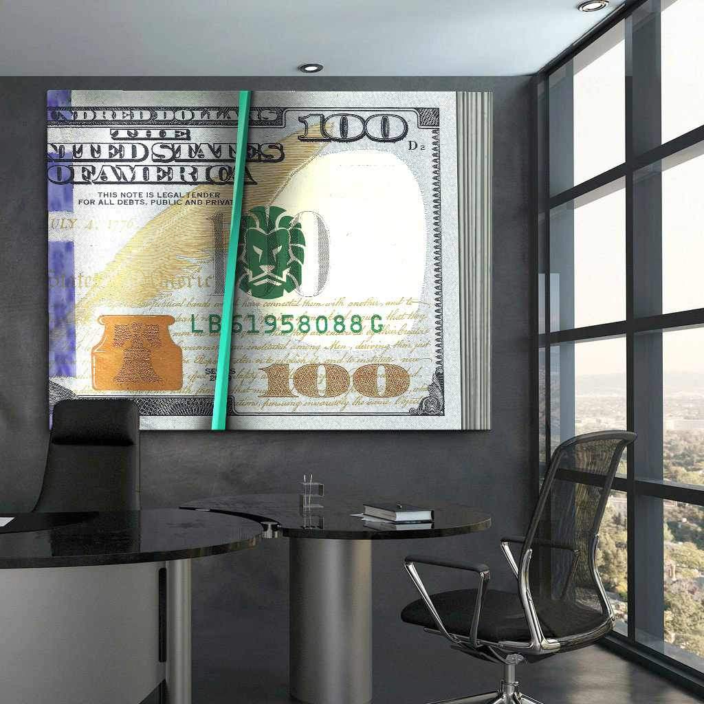 Money Stack Inspirational Modern Wall Art Canvas Poster Print-MONEY STACK-DEVICI