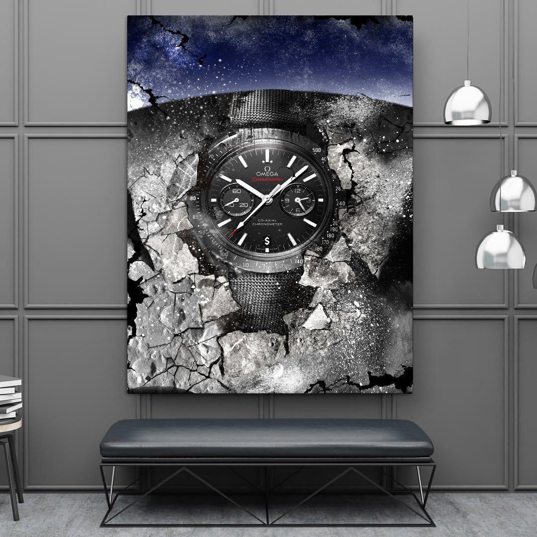 Omega Art Speedmaster Dark Side Of The Moon Watch Poster Canvas Print-DARK SIDE OF THE MOON-DEVICI