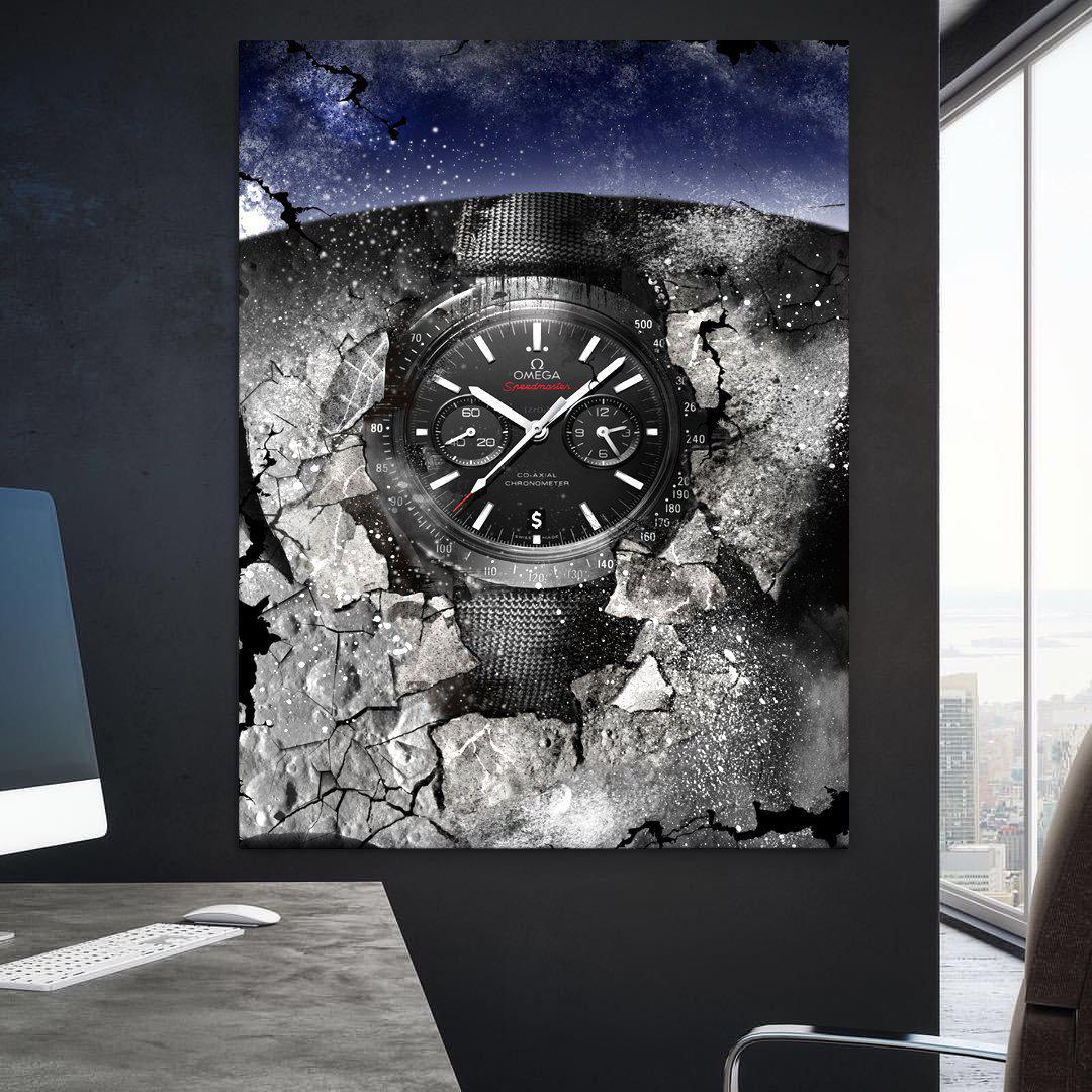 Omega Art Speedmaster Dark Side Of The Moon Watch Poster Canvas Print-DARK SIDE OF THE MOON-DEVICI