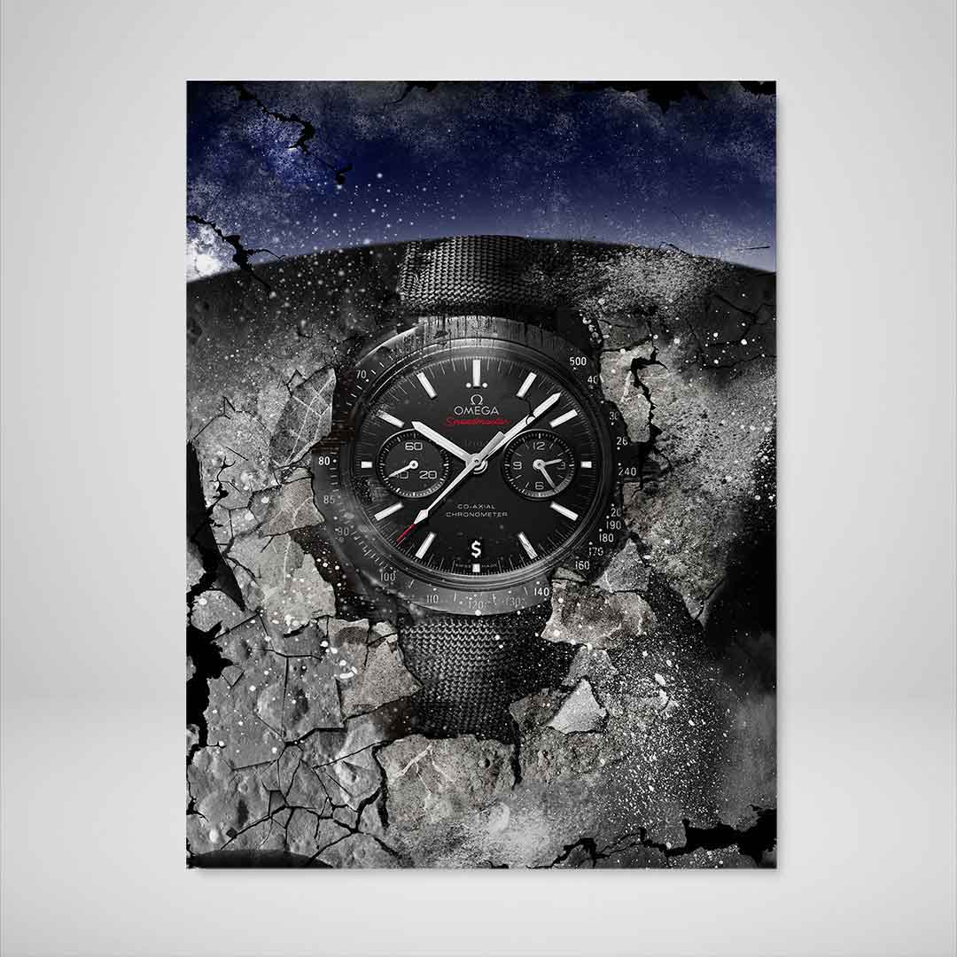 Omega Art Speedmaster Dark Side Of The Moon Watch Poster Canvas Print-DARK SIDE OF THE MOON-DEVICI