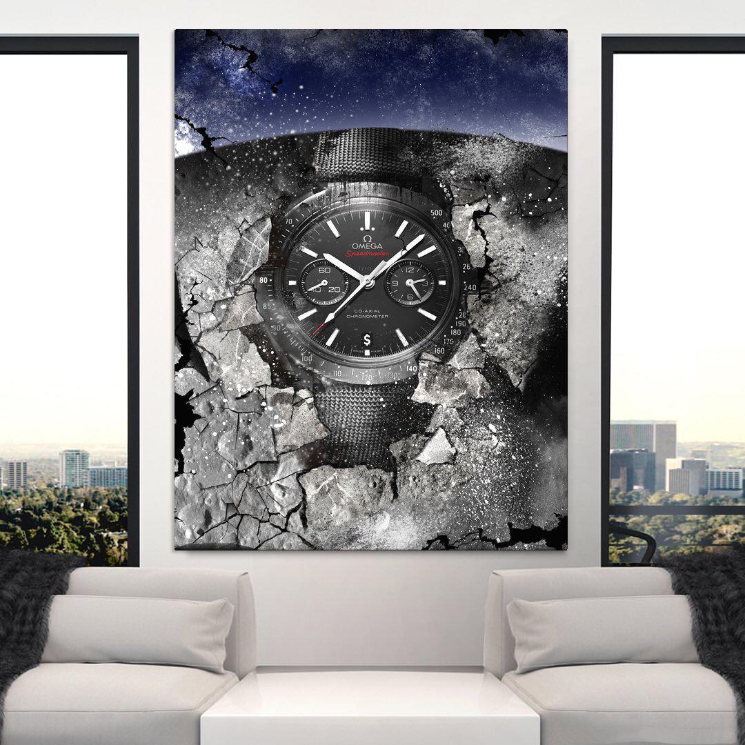 Omega Art Speedmaster Dark Side Of The Moon Watch Poster Canvas Print-DARK SIDE OF THE MOON-DEVICI