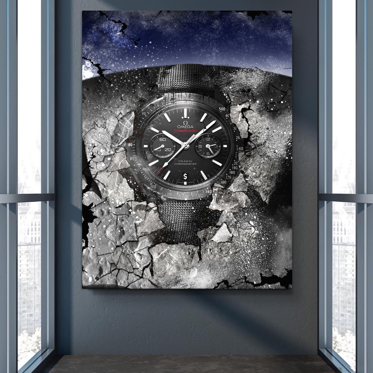 Omega Art Speedmaster Dark Side Of The Moon Watch Poster Canvas Print-DARK SIDE OF THE MOON-DEVICI