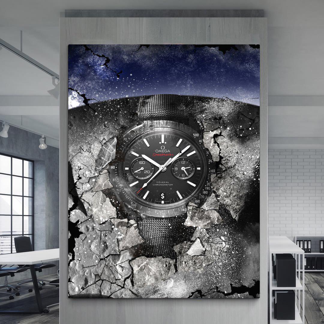 Omega Art Speedmaster Dark Side Of The Moon Watch Poster Canvas Print-DARK SIDE OF THE MOON-DEVICI