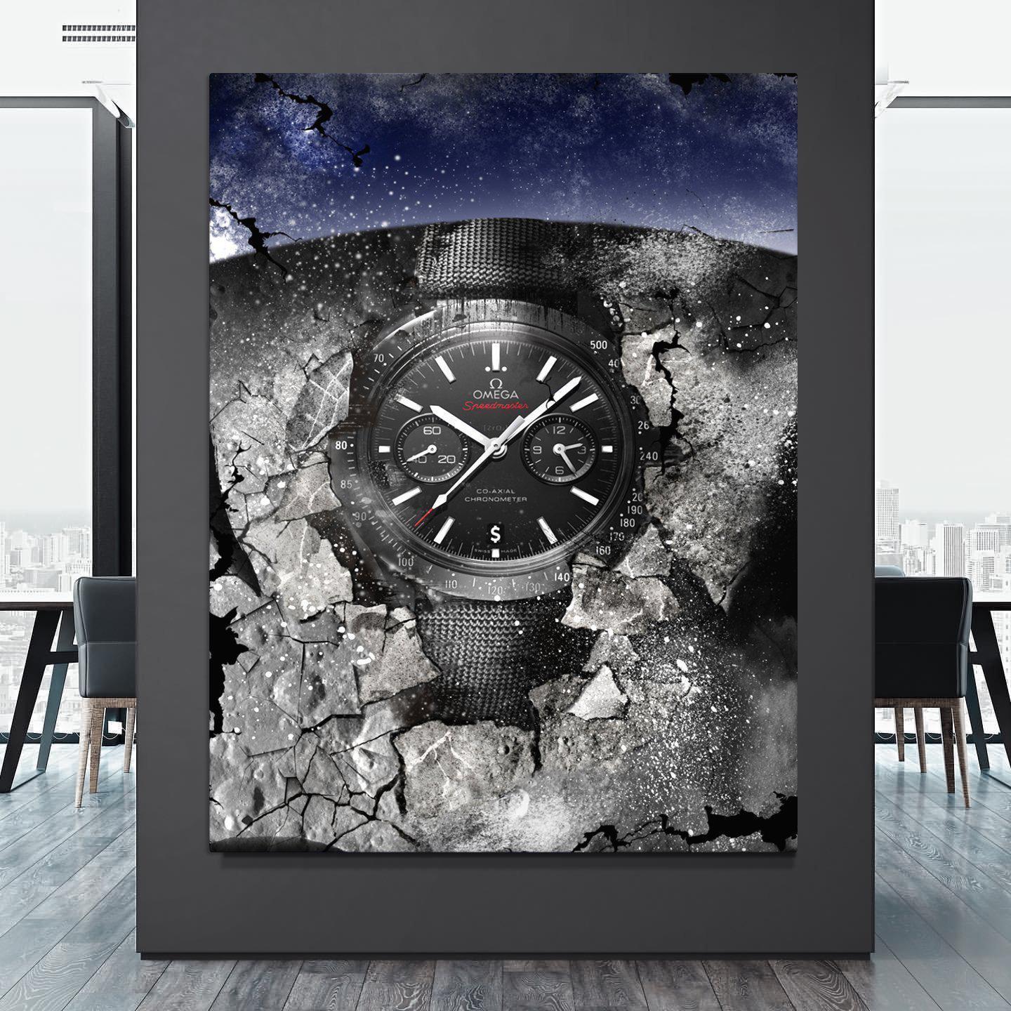 Omega Art Speedmaster Dark Side Of The Moon Watch Poster Canvas Print-DARK SIDE OF THE MOON-DEVICI