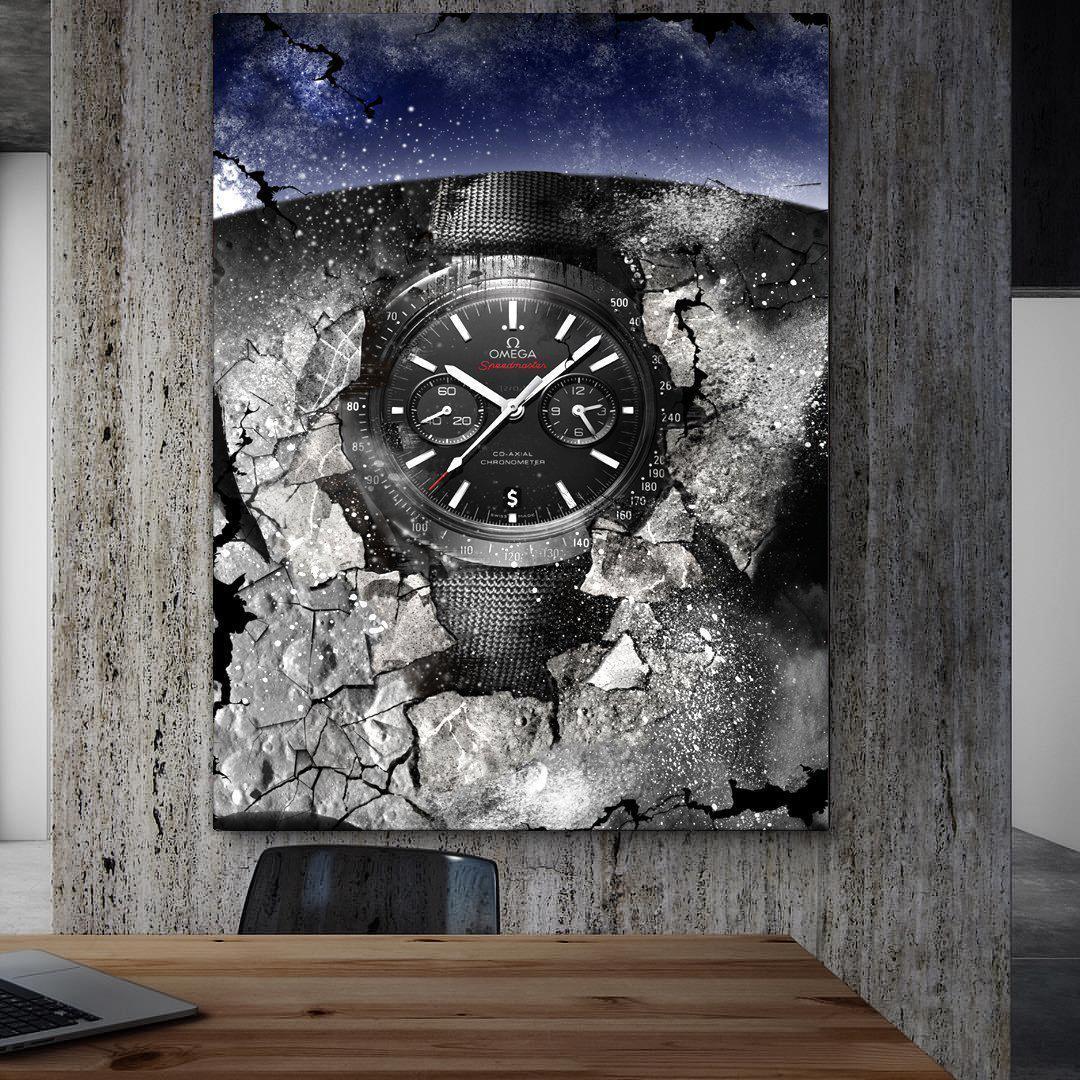 Omega Art Speedmaster Dark Side Of The Moon Watch Poster Canvas Print-DARK SIDE OF THE MOON-DEVICI