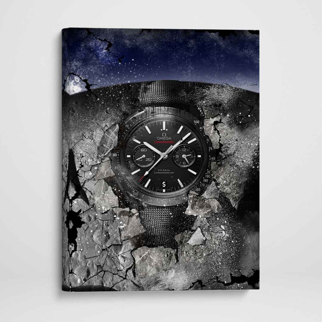 Omega Art Speedmaster Dark Side Of The Moon Watch Poster Canvas Print-DARK SIDE OF THE MOON-DEVICI