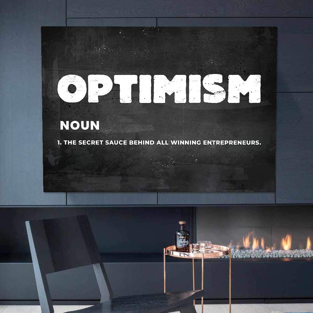 Optimism Motivational Poster Canvas Print Inspirational Wall Art Decor-OPTIMISM-DEVICI