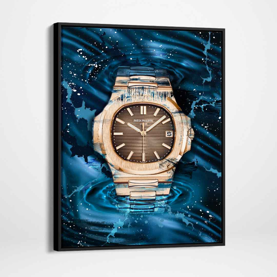 Patek Philippe Art Nautilus Gold Watch Poster Canvas Print Watch Art-PATEK POWER-DEVICI