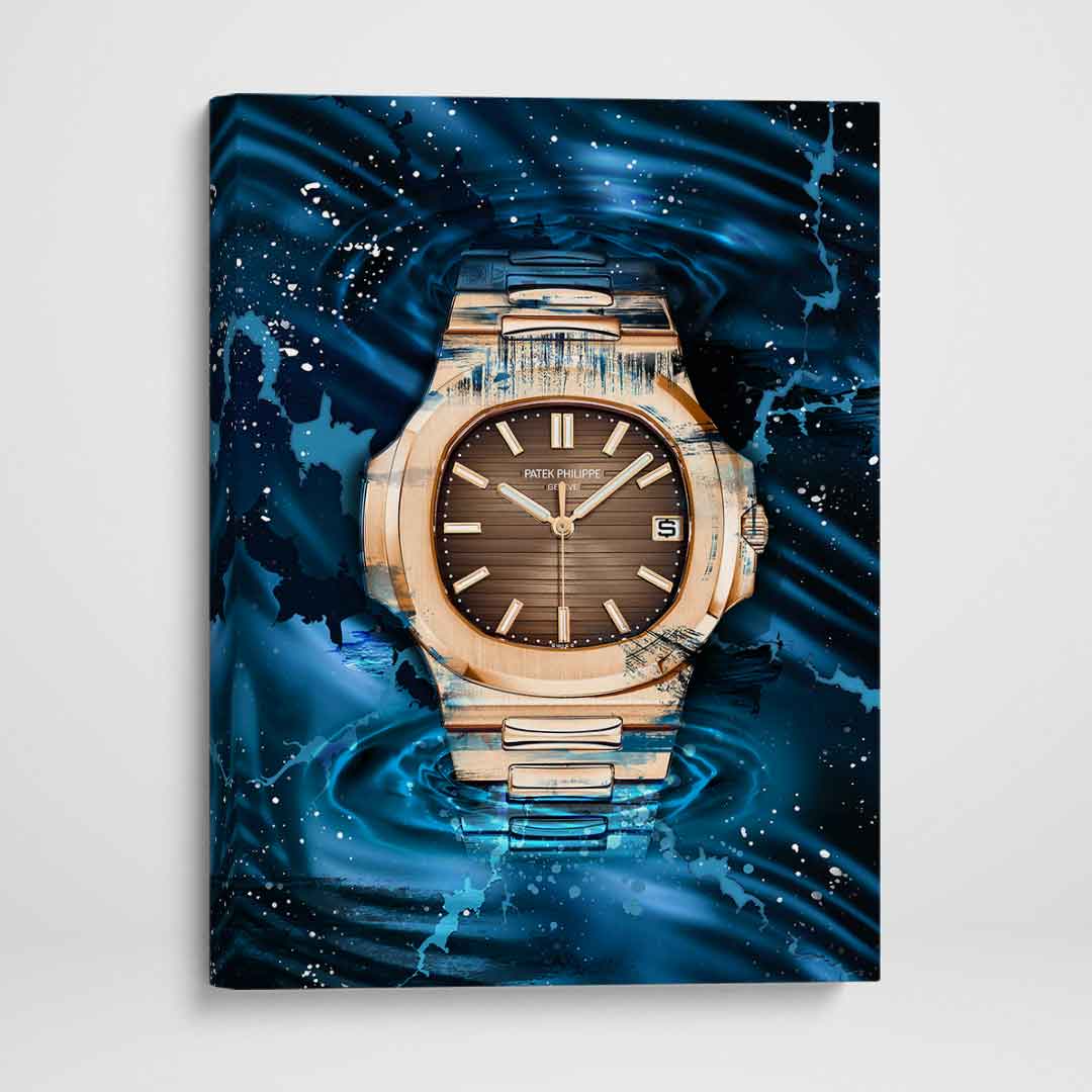 Patek Philippe Art Nautilus Gold Watch Poster Canvas Print Watch Art-PATEK POWER-DEVICI