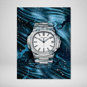 Patek Philippe Art Nautilus Silver Watch Poster Canvas Print Watch Art-PATEK PERFECTION-DEVICI