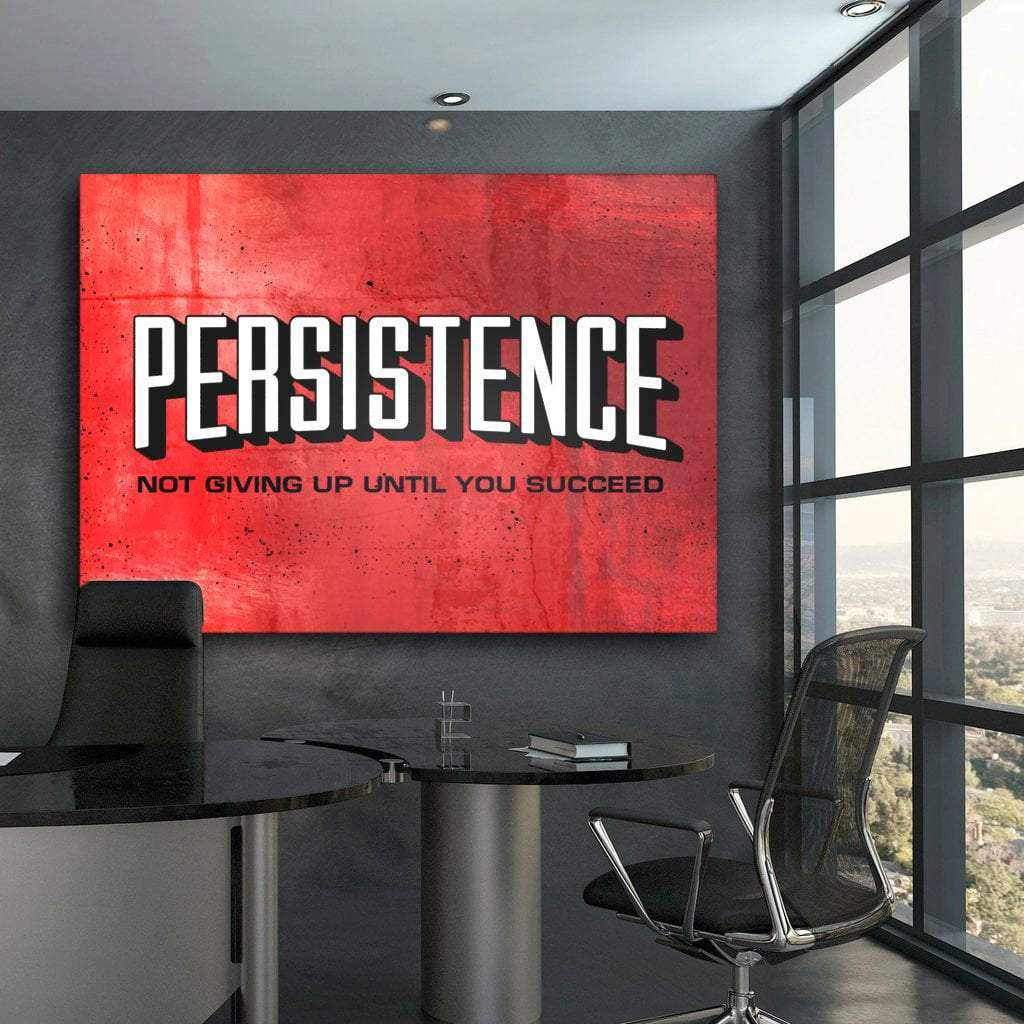 Peritance Posters Persistence Motivational Poster Canvas Print Inspirational Wall Art ...