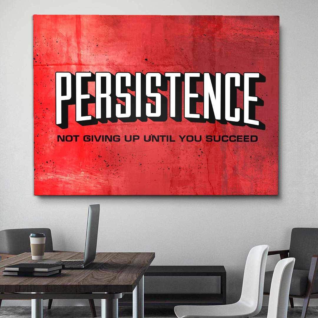 Persistence Motivational Poster Canvas Print Inspirational Wall Art-PERSISTENCE-DEVICI