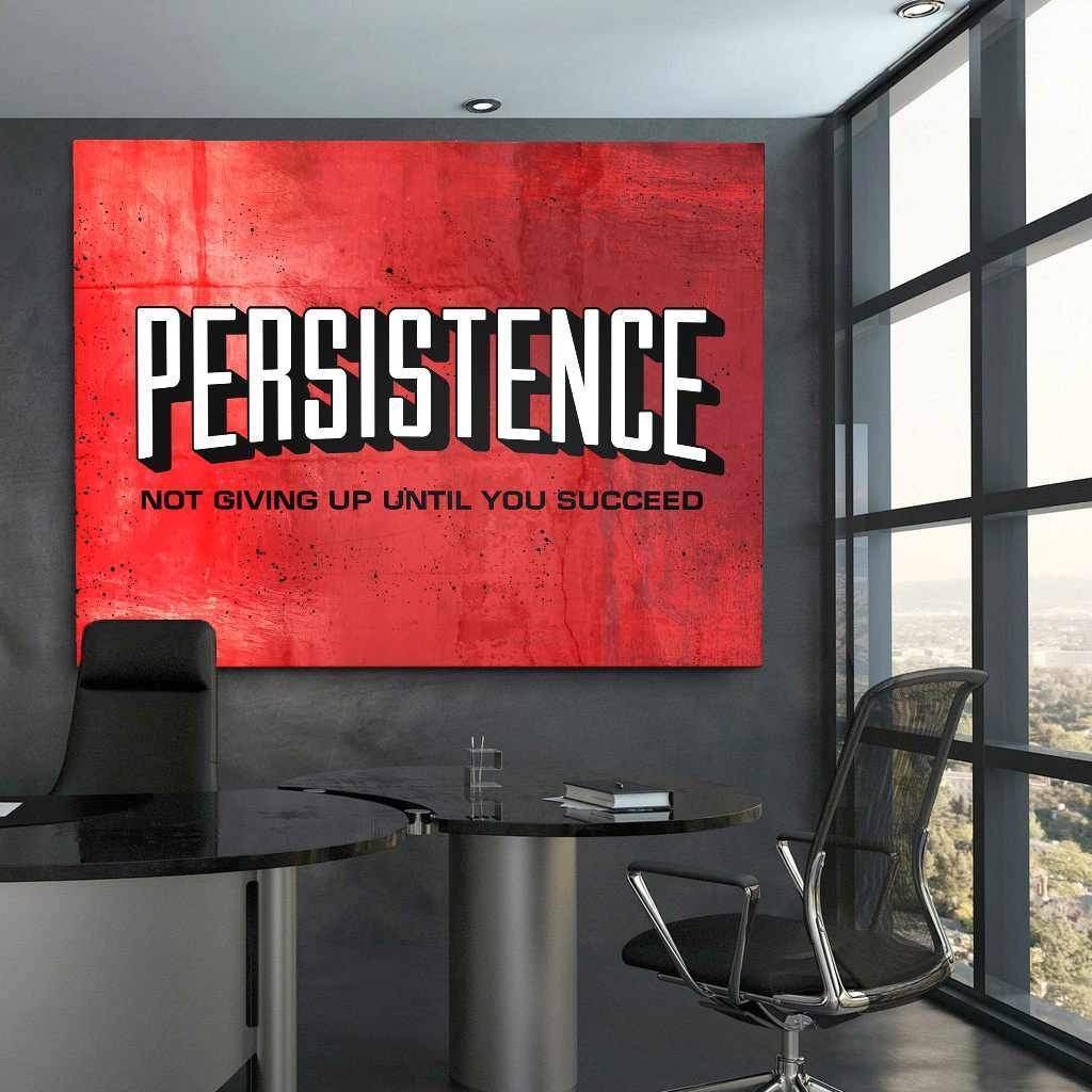 Persistence Motivational Poster Canvas Print Inspirational Wall Art-PERSISTENCE-DEVICI