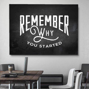 Remember Why You Started Motivational Poster Canvas Print Wall Art-REMEMBER WHY YOU STARTED-DEVICI