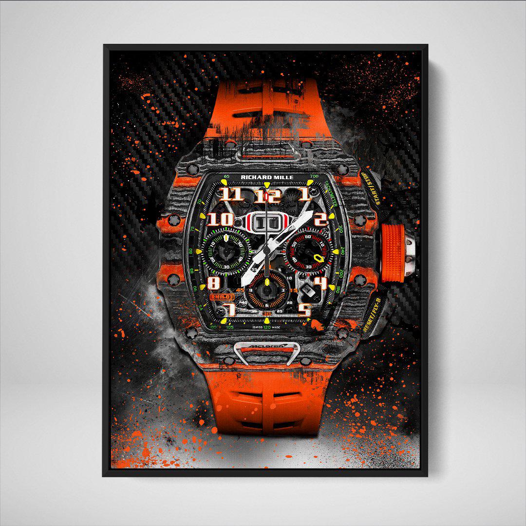 Richard Mille 11-03 McLaren Watch Poster Canvas Print Watch Art-MILLE DE MCLAREN-DEVICI