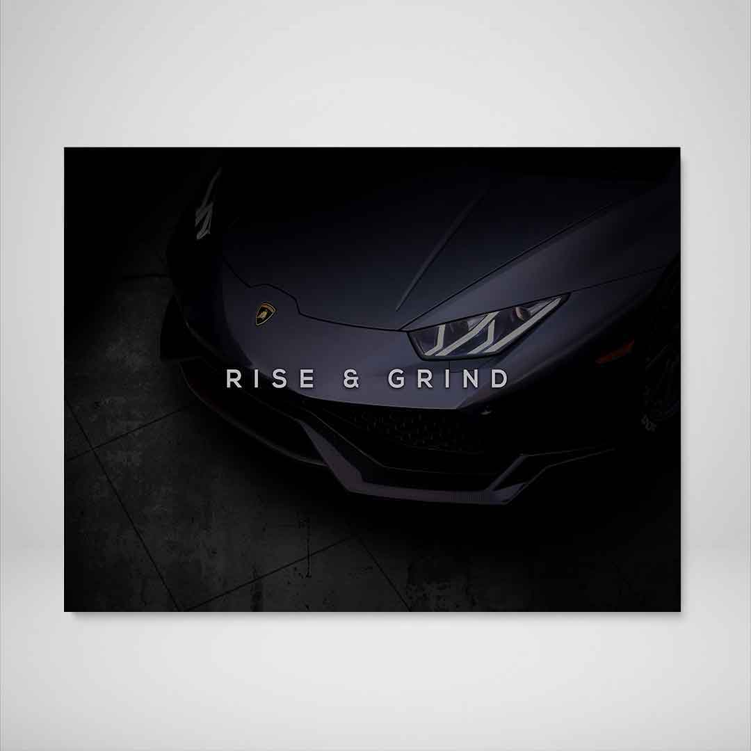 Rise And Grind Motivational Poster Canvas Print Modern Wall Art Decor-RISE & GRIND-DEVICI