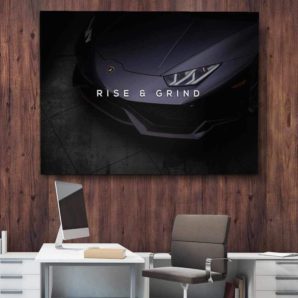 Rise And Grind Motivational Poster Canvas Print Modern Wall Art Decor-RISE & GRIND-DEVICI