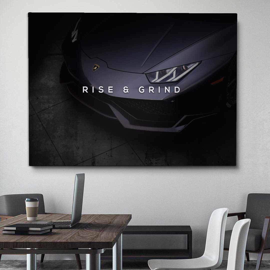 Rise And Grind Motivational Poster Canvas Print Modern Wall Art Decor-RISE & GRIND-DEVICI