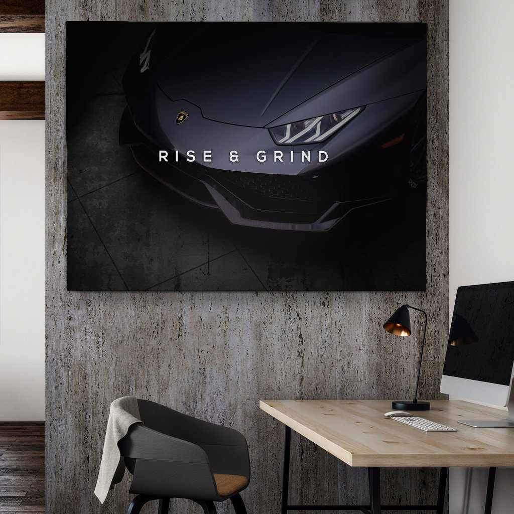 Rise And Grind Motivational Poster Canvas Print Modern Wall Art Decor-RISE & GRIND-DEVICI