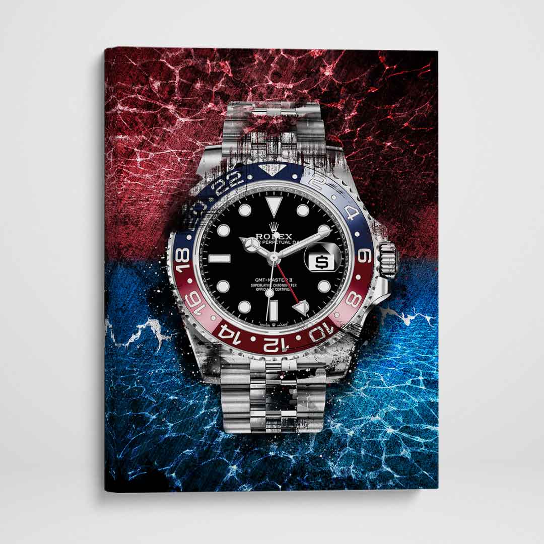 Rolex Art GMT Master II BLRO Pepsi Watch Poster Canvas Print Watch Art-THE PEPSI-DEVICI