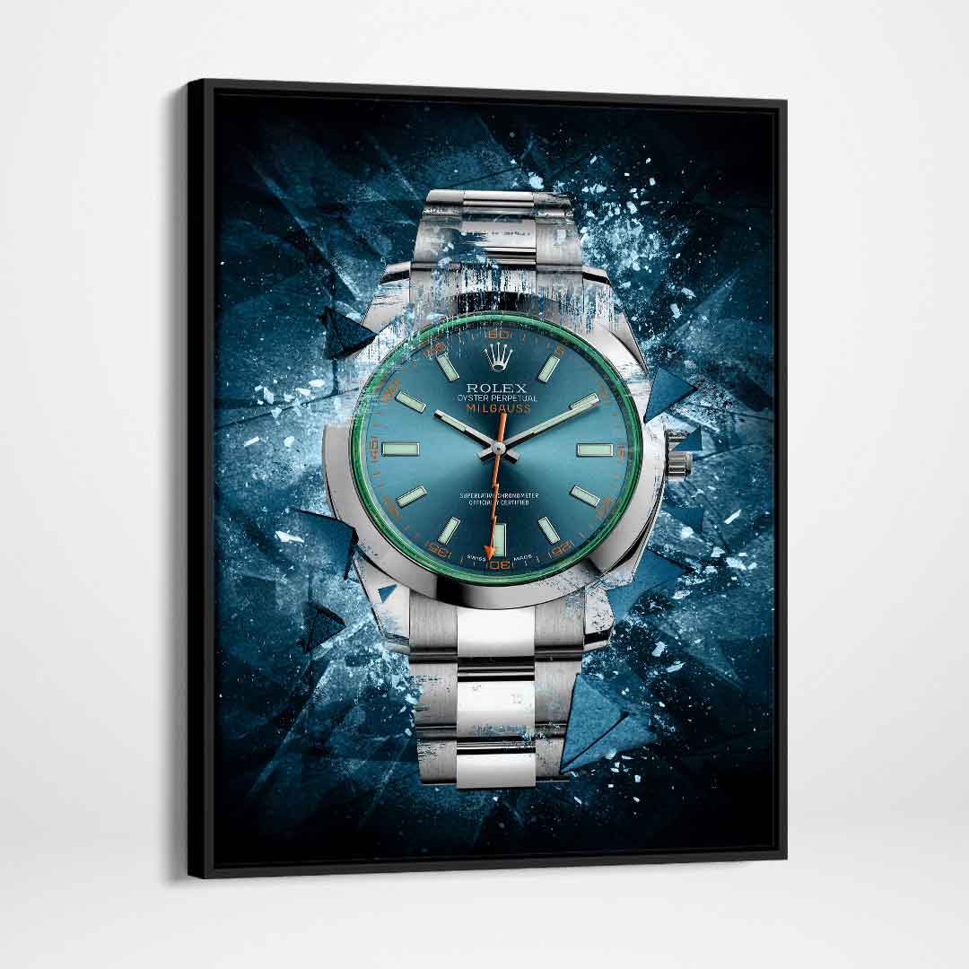 Rolex Art Milgauss Z-Blue Edition Watch Poster Canvas Print Watch Art-MILGAUSS MAYHEM-DEVICI