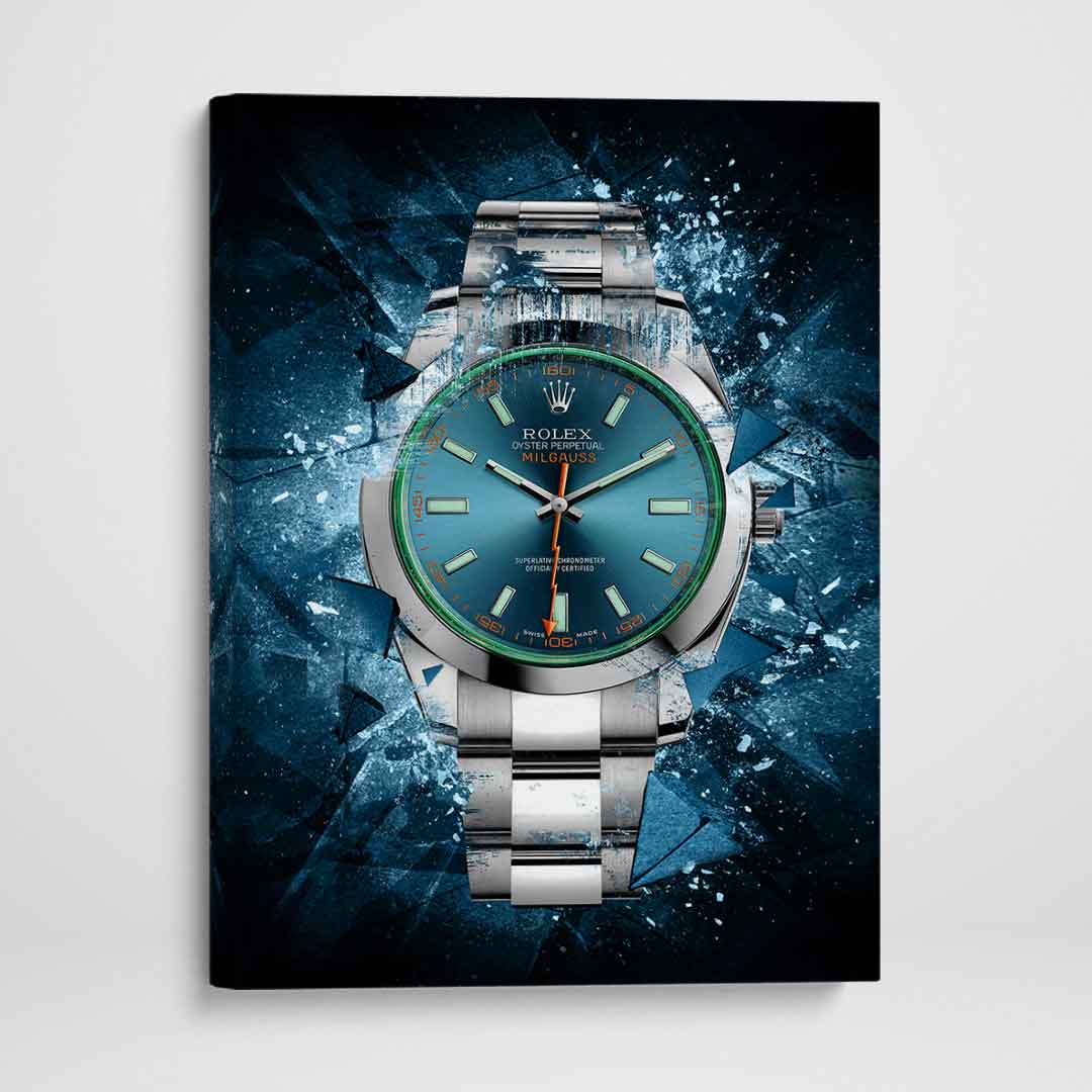 Rolex Art Milgauss Z-Blue Edition Watch Poster Canvas Print Watch Art-MILGAUSS MAYHEM-DEVICI