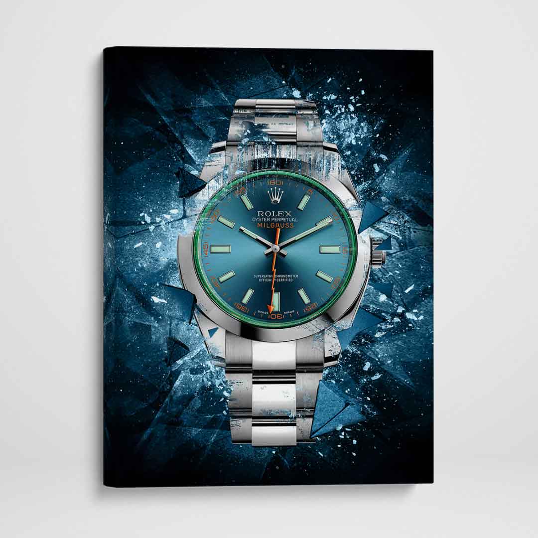 Rolex Art Milgauss Z-Blue Edition Watch Poster Canvas Print Watch Art-MILGAUSS MAYHEM-DEVICI