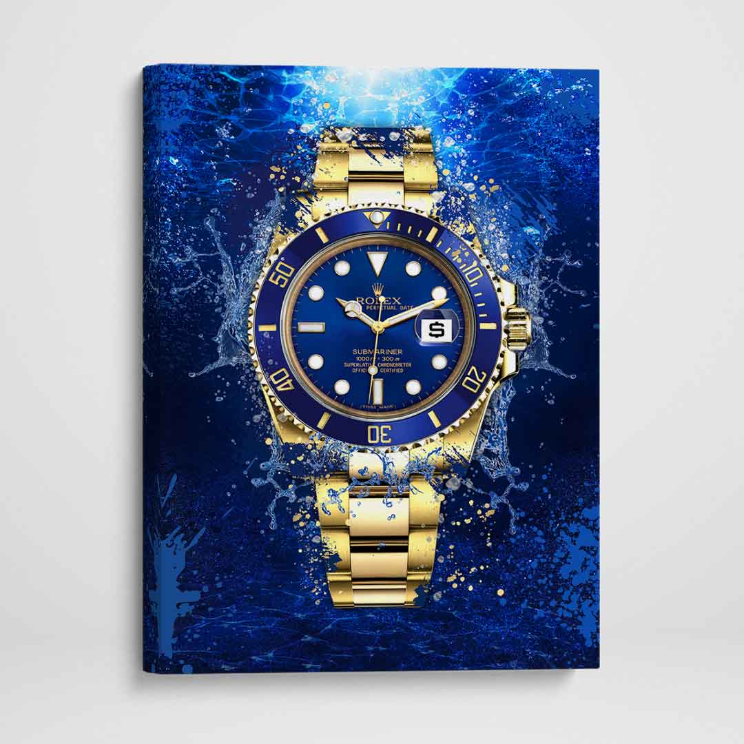 Rolex Art Submariner 18K Gold Watch Poster Canvas Print Watch Art-18K GOLD SUBMARINER-DEVICI