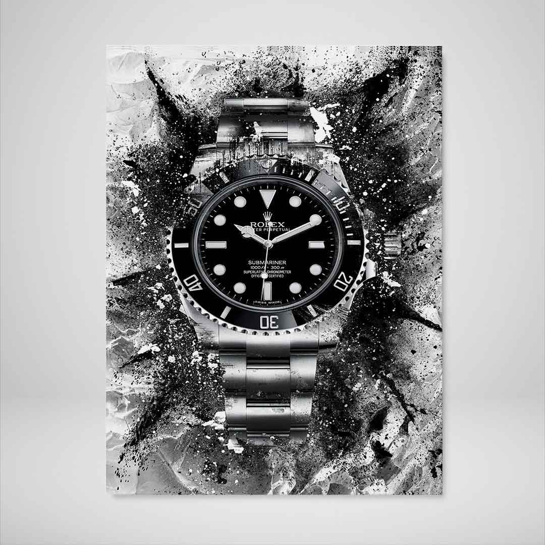 Rolex Art Submariner Black Dial Watch Poster Canvas Print Watch Art-THE ICON-DEVICI