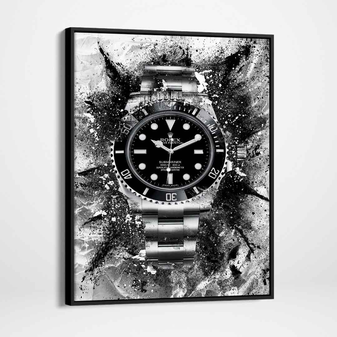 Rolex Art Submariner Black Dial Watch Poster Canvas Print Watch Art-THE ICON-DEVICI