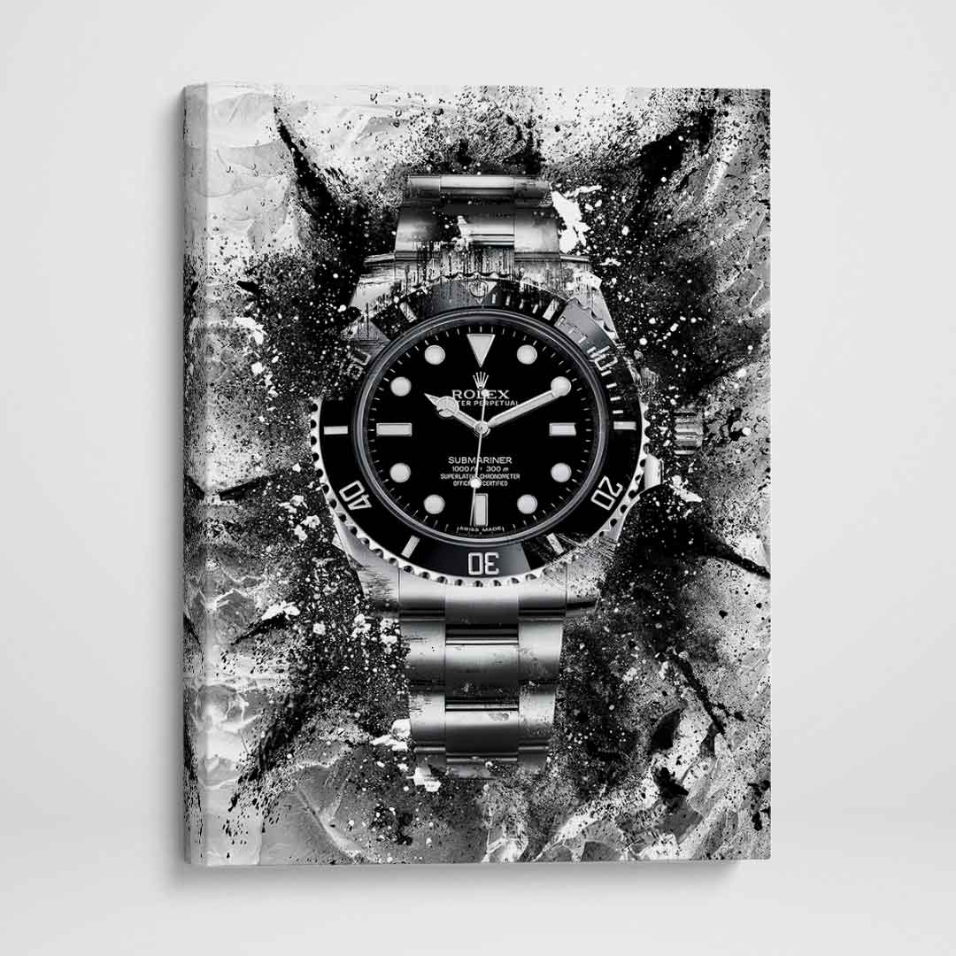 Rolex Art Submariner Black Dial Watch Poster Canvas Print Watch Art-THE ICON-DEVICI