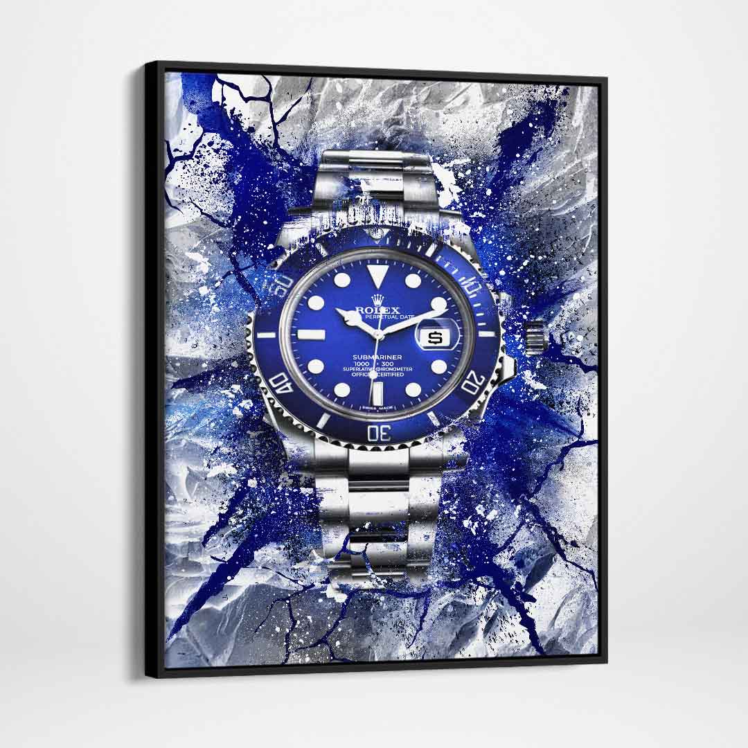 Rolex Art Submariner Blue Dial Watch Poster Canvas Print Watch Art-THE MARINER-DEVICI